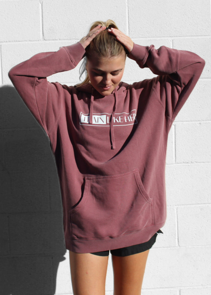 Maroon oversized online hoodie